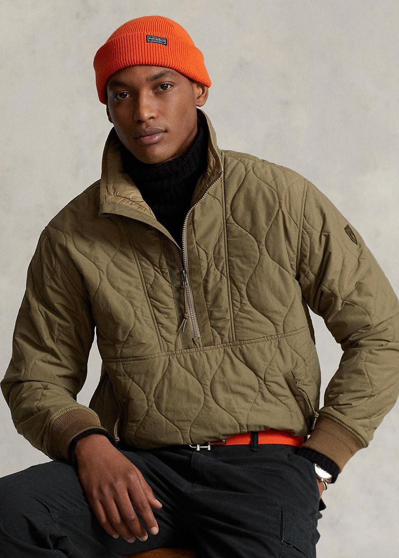 Chaqueta Polo Ralph Lauren Hombre Water-Repellent Quilted Pullover Chile Verde Oliva IUDNR-2845